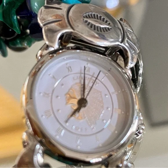 Navajo Sterling Silver Turquoise Fetish Native American Watch - Picture 6 of 9